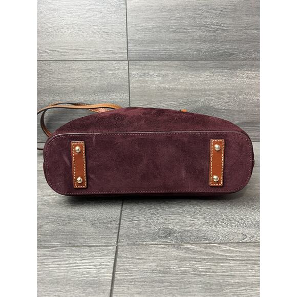 Dooney & Bourke Suede Shopper Bag wine color A384664 - Picture 5 of 6